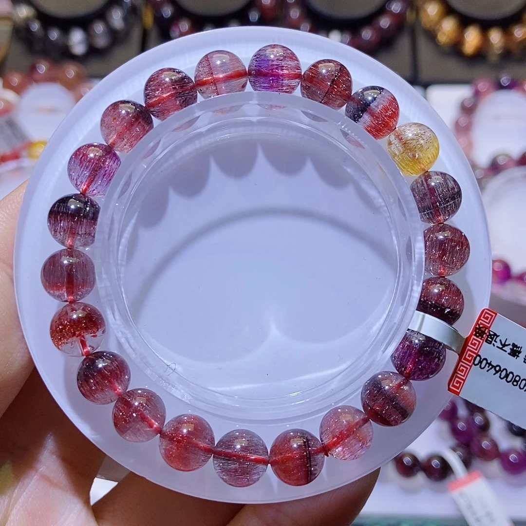 未镶嵌手链水晶双色红超七8.8