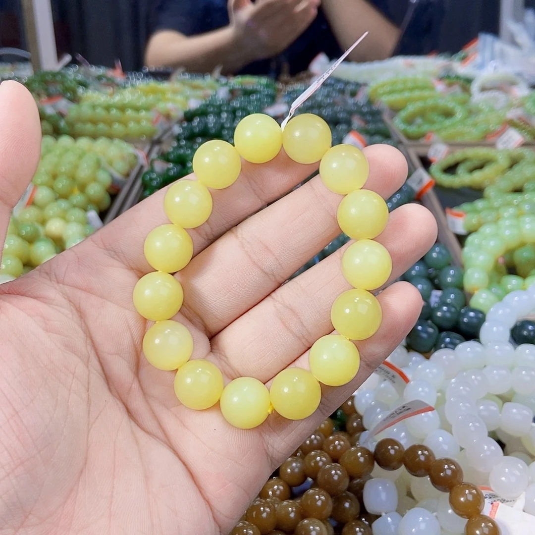 未镶嵌手串和田玉纯天然卡13若羌黄口多样性发一