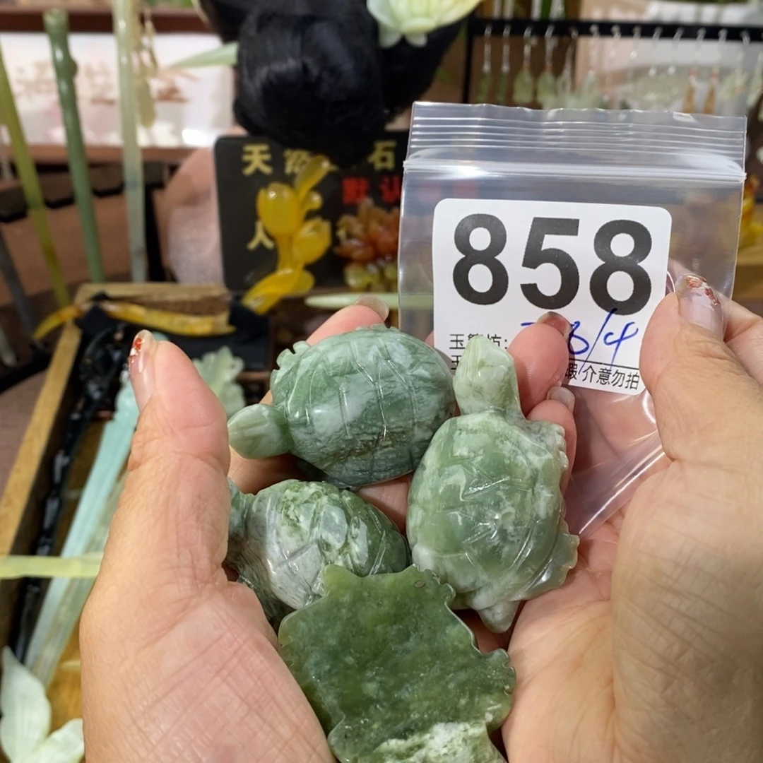 花***神蛇纹石玉合金发饰