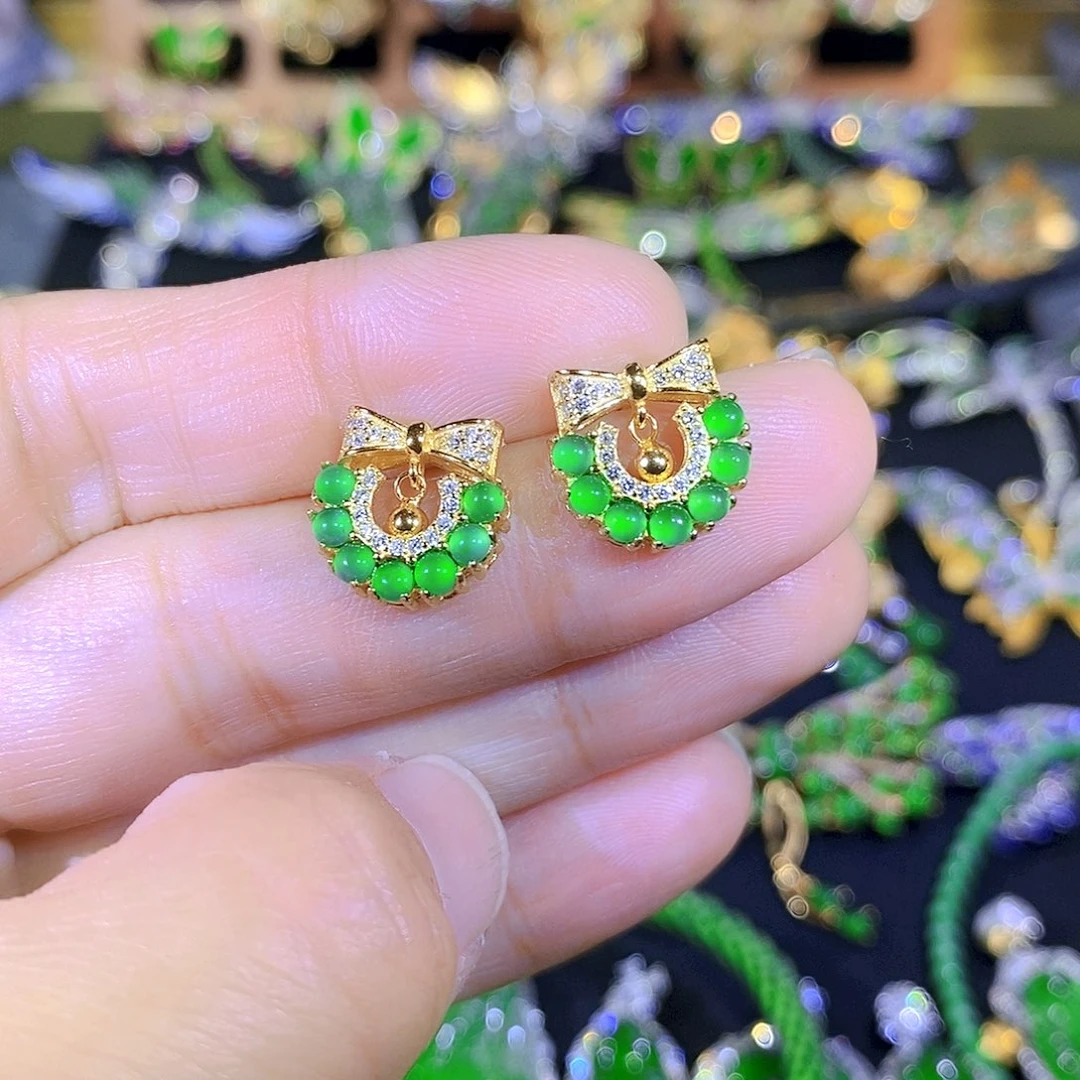 吊坠(不含链)银S925镶嵌翡翠