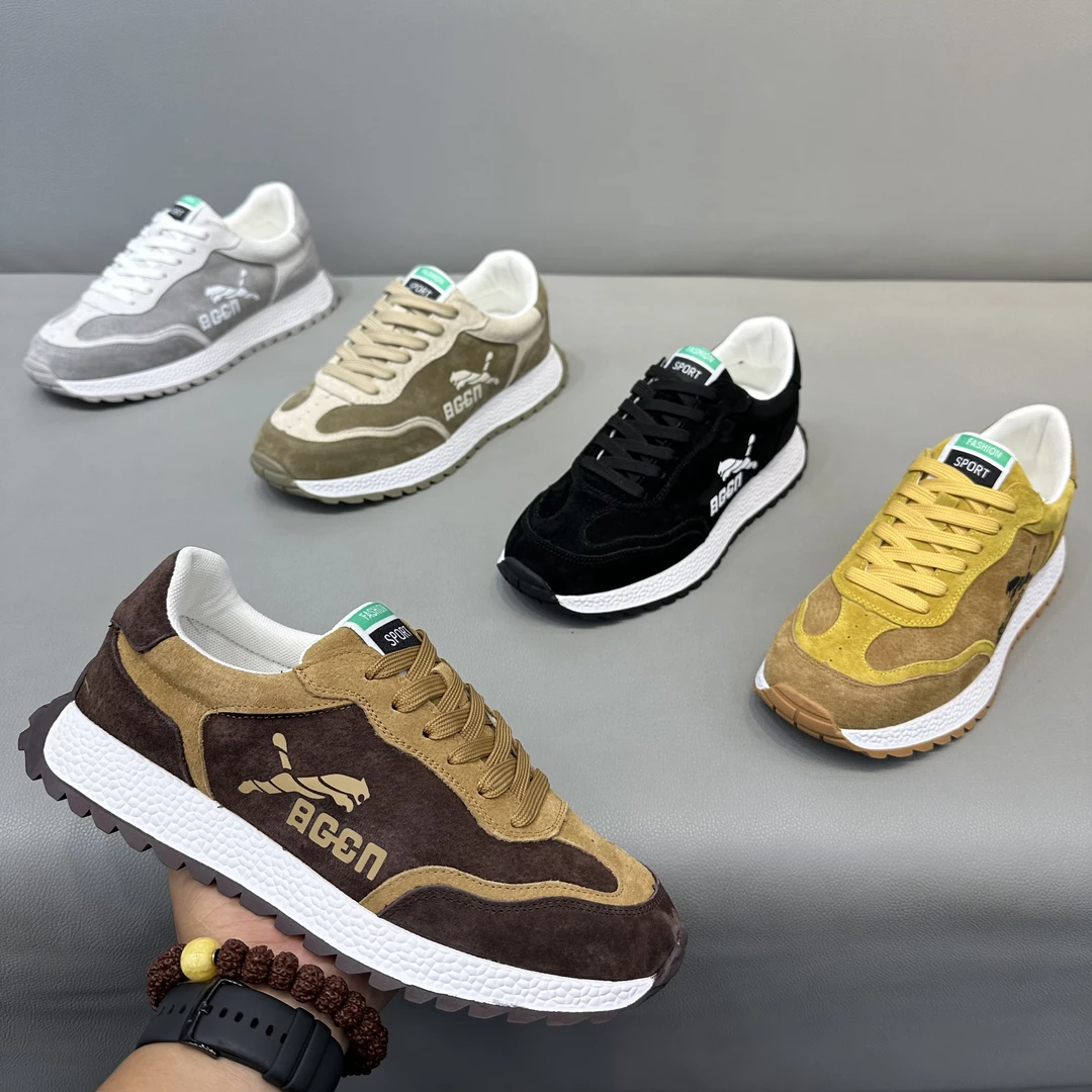 2025秋季新款低帮系带防滑软底老爹鞋舒适拼色潮流休闲百搭男鞋