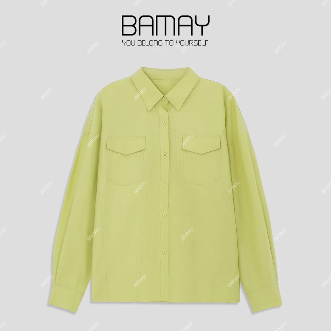 【BAMAY】春季新款多巴胺方领宽松衬衫BM251CS6QM