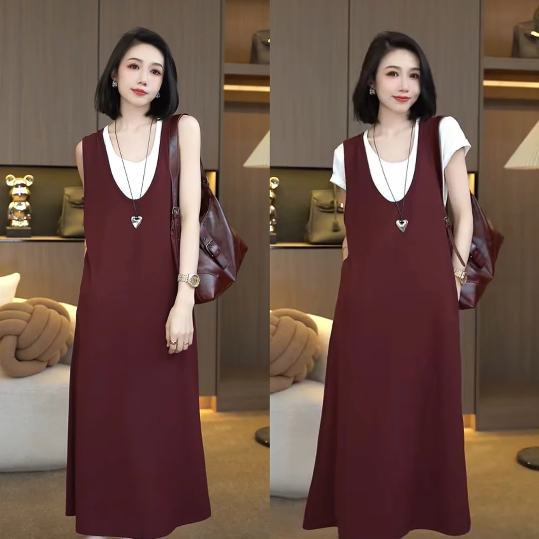 欧颍昇慵懒风女装洋气时髦气质法式套装连衣裙衣服时尚两件套7262