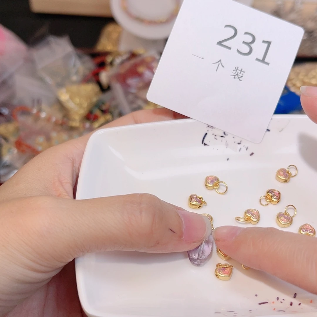 紫晶珠宝半成品银S925镀金镶嵌231