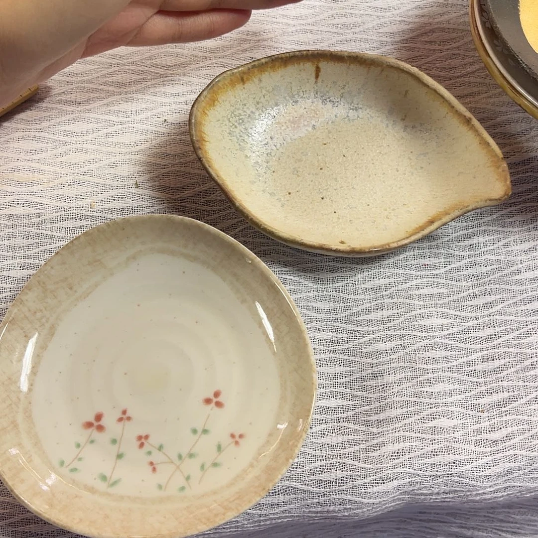 瓷片异形小盘两个啊啊39