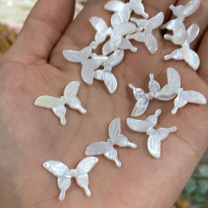 大理石磁石一个白蝶贝中号蝴蝶