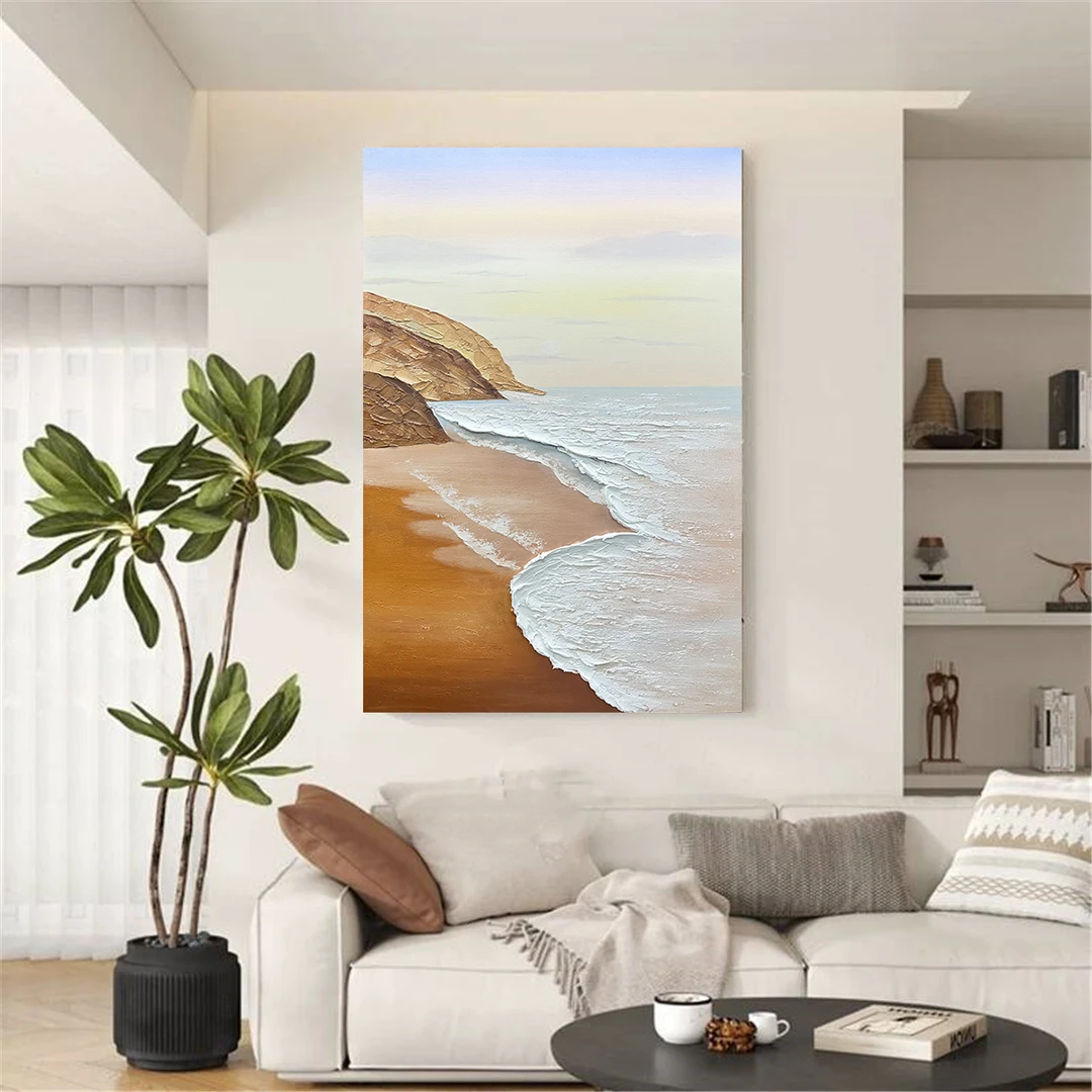 （海韵）手绘油画客厅沙发背景装饰画餐厅玄关立体画抽象艺术肌理画