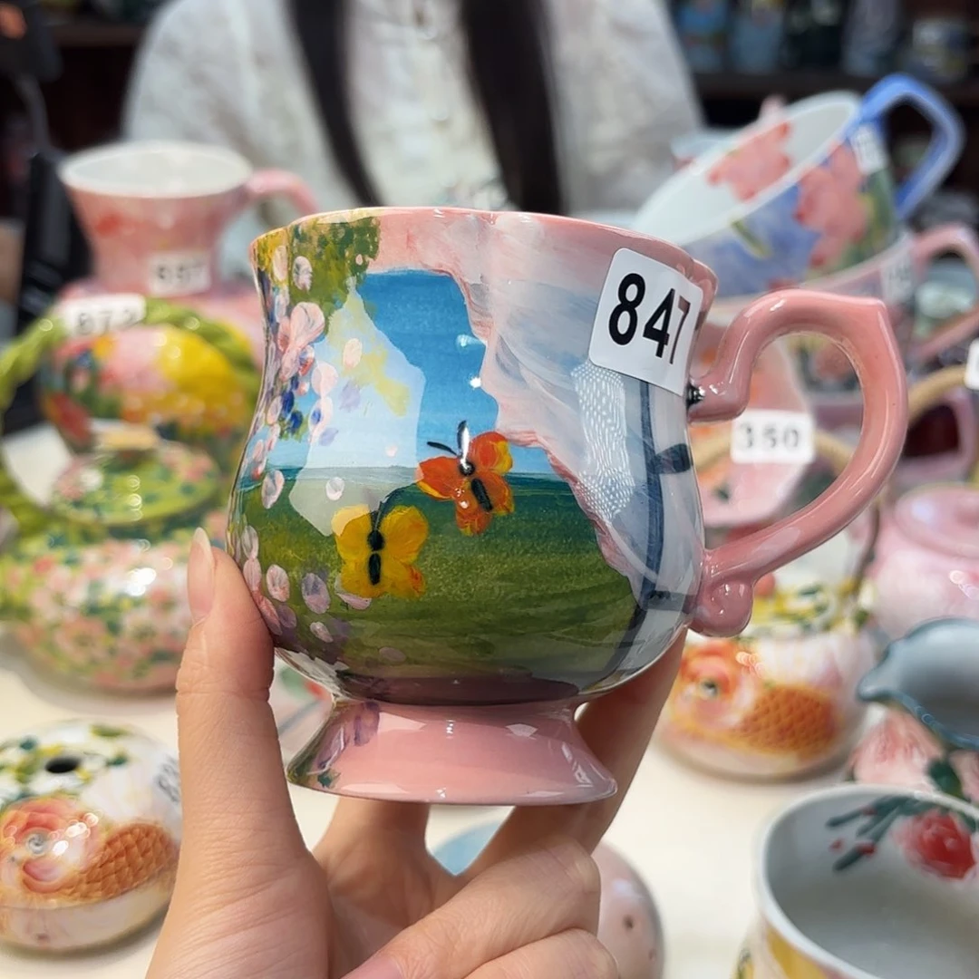 瓷片景德镇手绘高温釉下彩陶瓷茶具