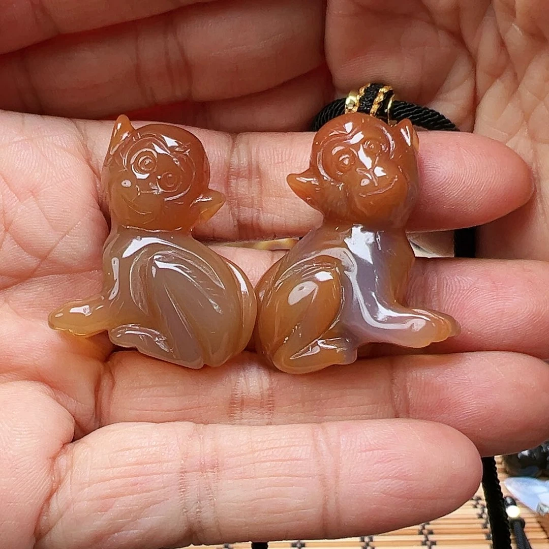 未镶嵌玛瑙/玉髓珠宝半成品随机2发一