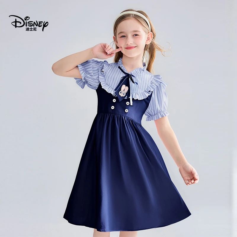 Disney/迪士尼短袖学院风连衣裙2025年夏装学院夏季中大童时尚