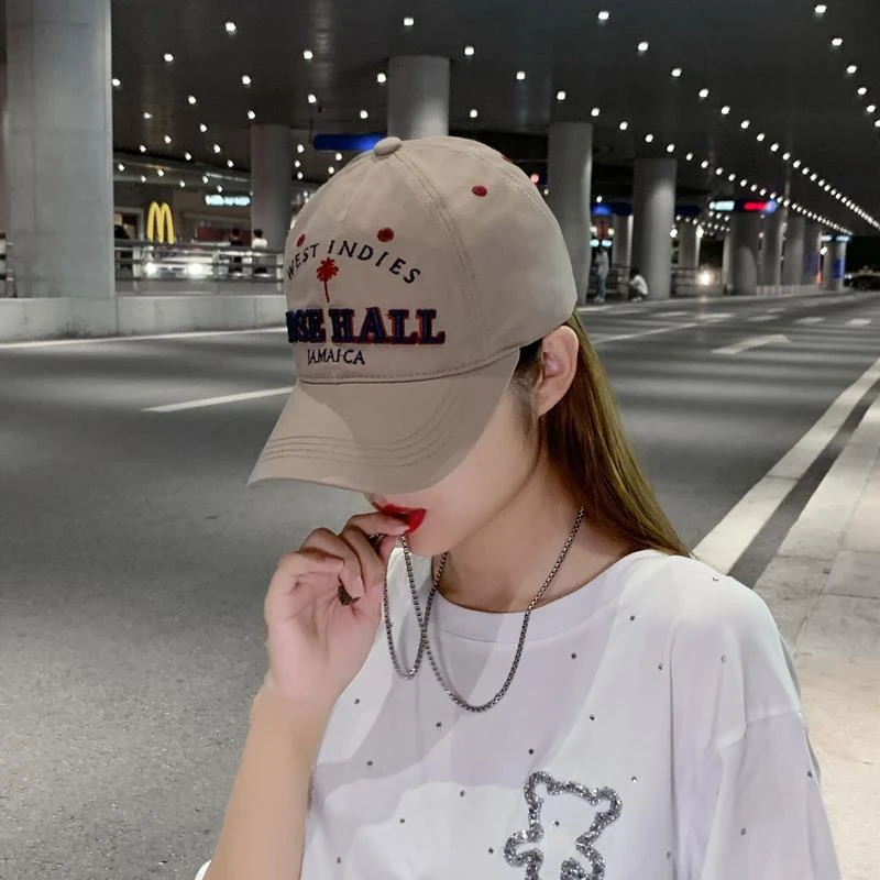 2025款帽子女春秋韩版潮百搭鸭舌帽遮阳防晒太阳帽字母刺绣棒球帽