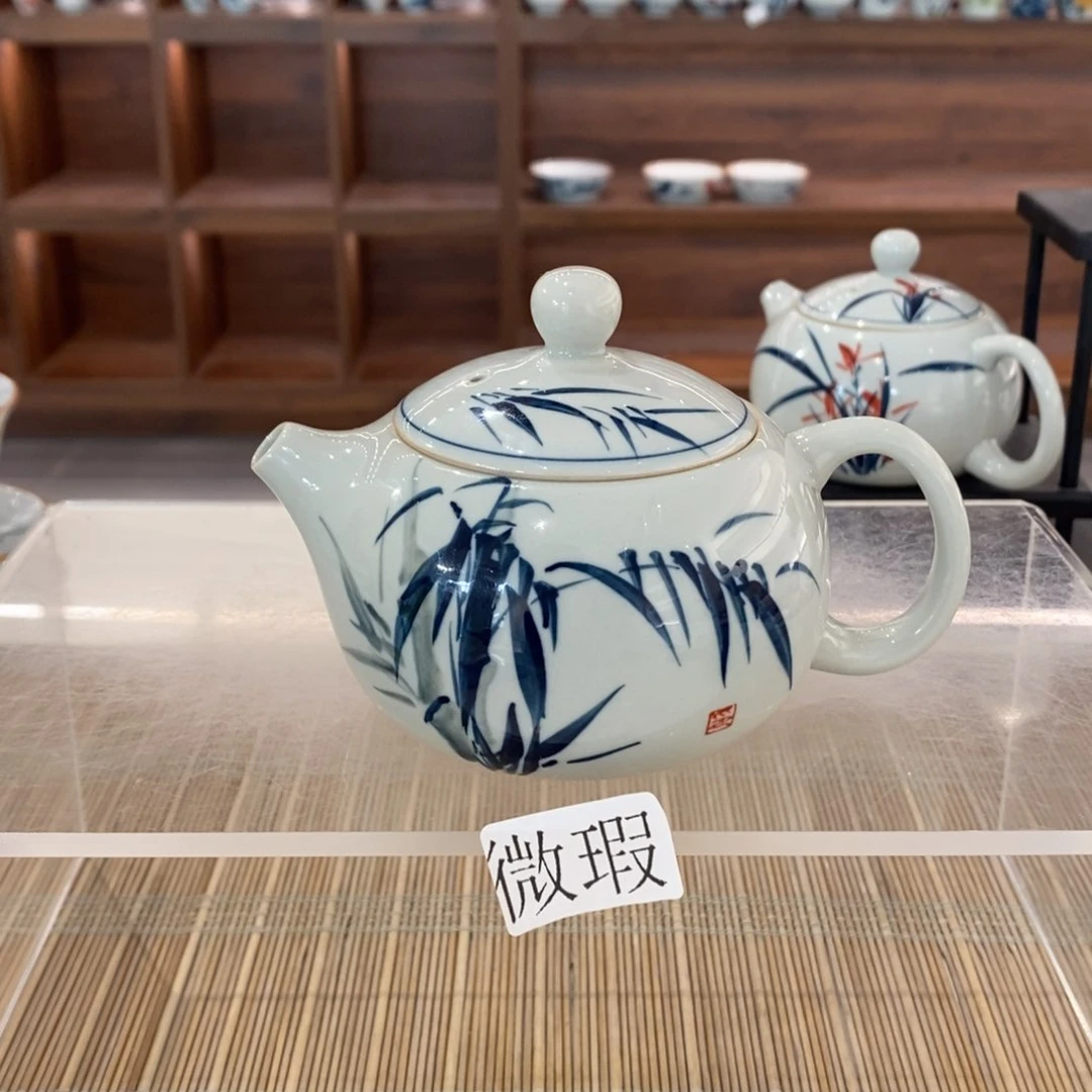 微瑕釉下彩纯手绘手工绘制