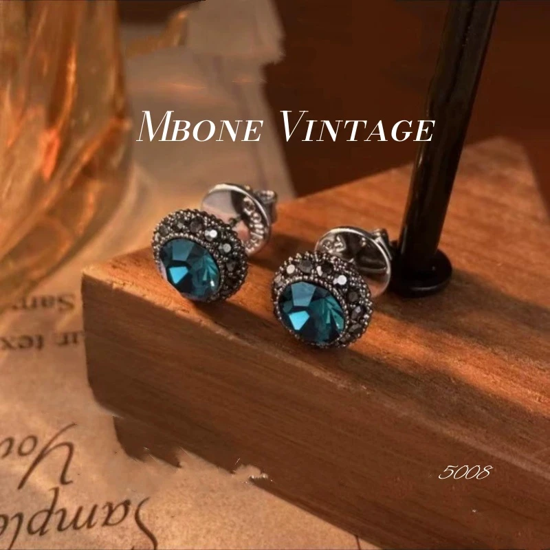 铜合金耳饰 5008 法☆【缅因璀耀】 轻奢绚丽原版耳堵复古耳钉 耳饰