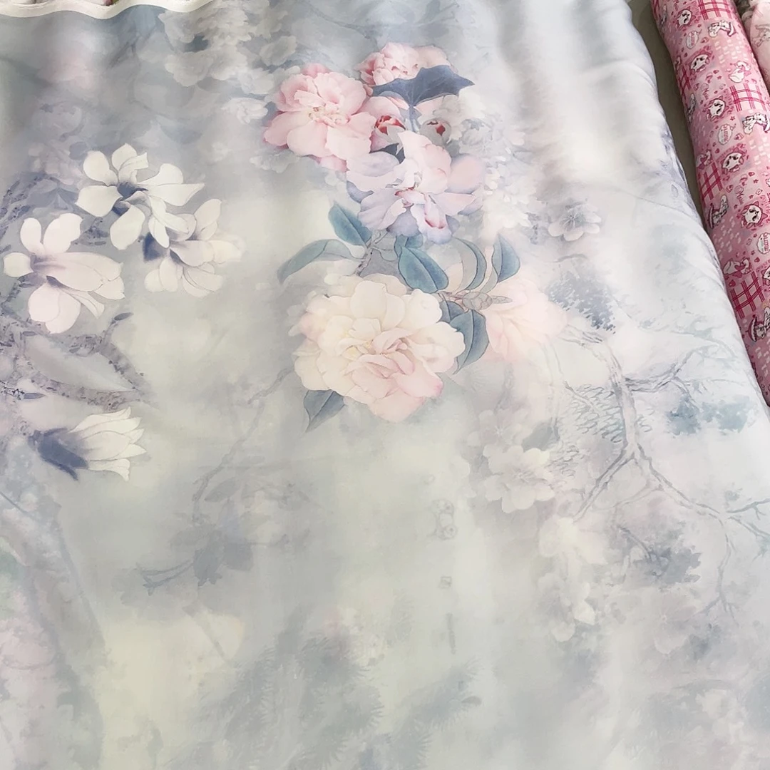 一米价天丝人丝1.4米宽果子布艺地卷