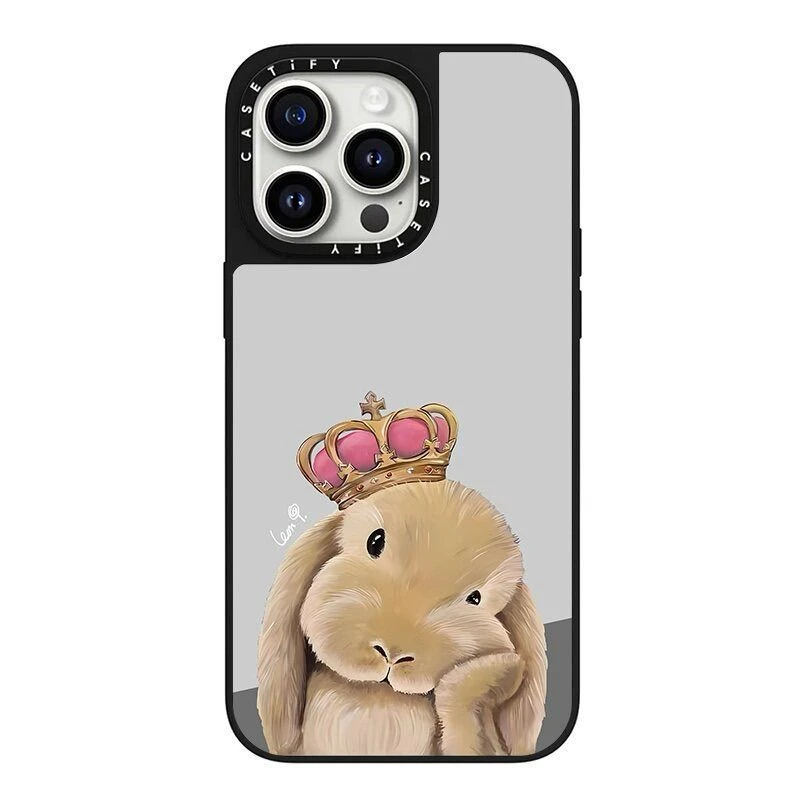 手机壳CASETiFY联名戴皇冠的忧郁兔子iPhone16Promax壳苹果15Pro/