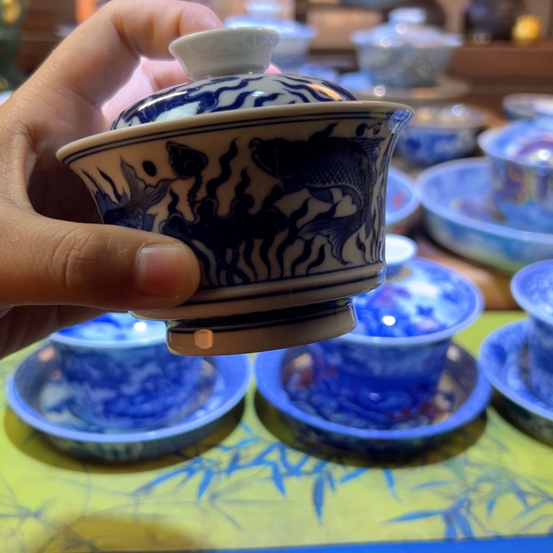 小*景德镇陶瓷手绘鱼二才