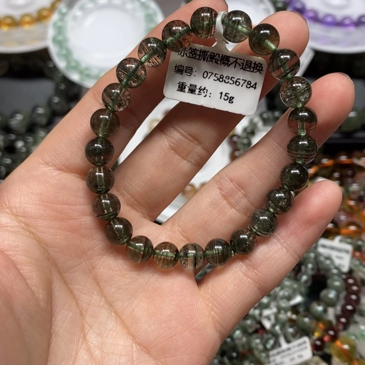 未镶嵌手链水晶绿幽灵千层手链