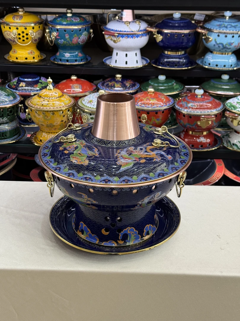 26cm白优雅蓝龙油火锅