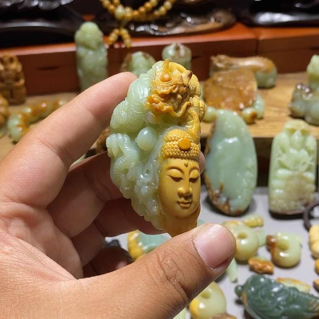 岫岩河磨玉（透闪石质玉）未镶嵌珠宝奇石无***1