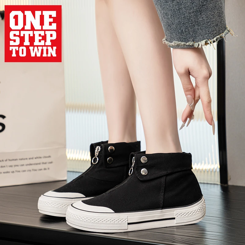W25103私人手工定制中帮百搭帆布女鞋休闲系带软底经典板鞋一脚蹬