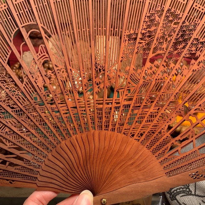 檀香木把件老山檀扇子清仓