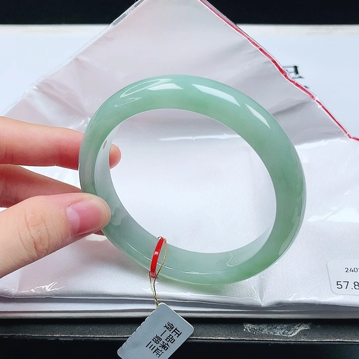 翡翠手镯未镶嵌缅甸天然a货手镯57+