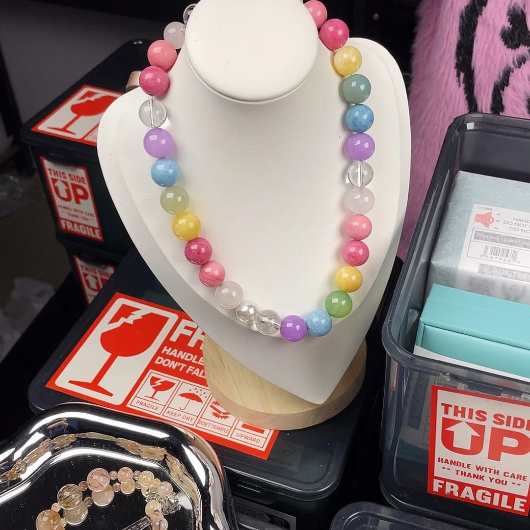 黄晶银S925镀金镶嵌手串