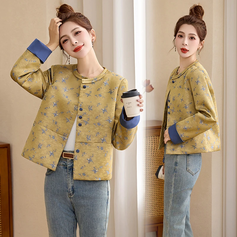 新中式国风外套女短款小个子2025春秋新款高级感气质修身显瘦上衣