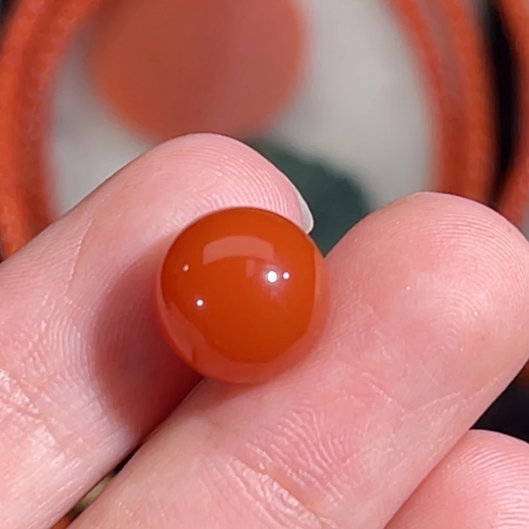南红玛瑙未镶嵌圆珠9.6mm不退换