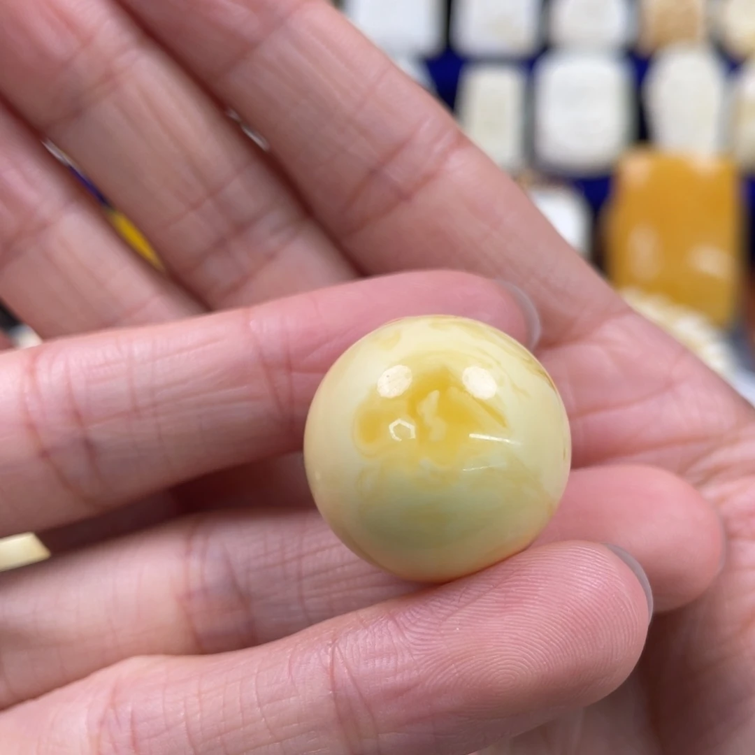 蜜蜡裸石未镶嵌琥珀蜜蜡珠子卡22mm