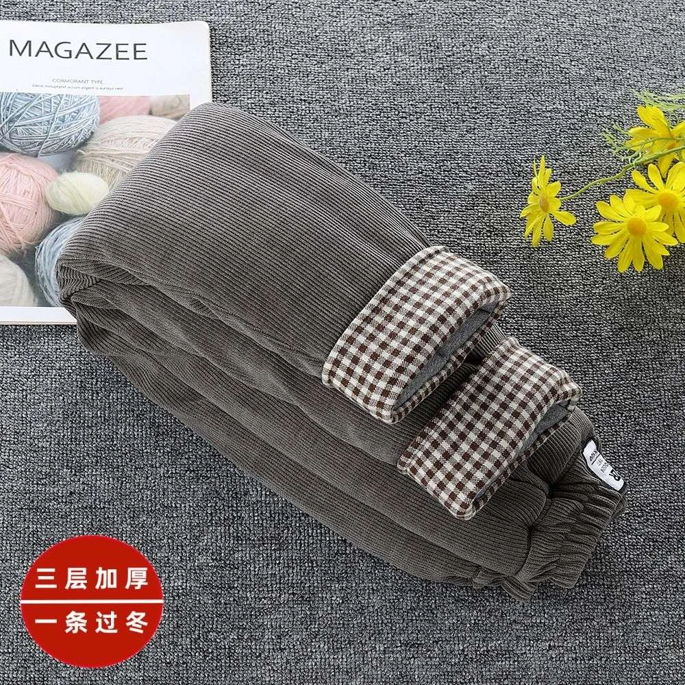 小黄鸭一条过冬儿童蚕丝棉裤冬季男女童外穿加厚三层夹棉超厚中大