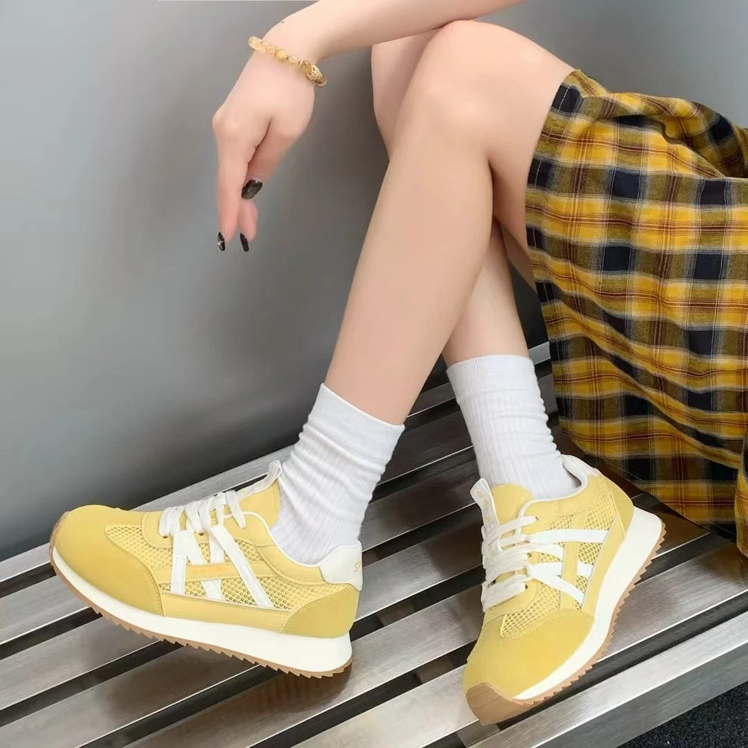皇主角）爆款阿甘鞋女2025夏季薄款厚底百搭透气网面老爹鞋109