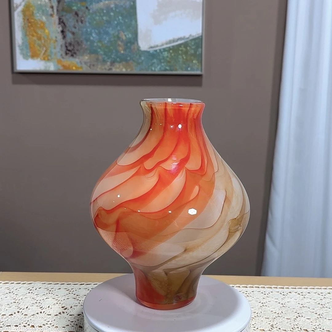 琉璃红色系手工琉璃花瓶