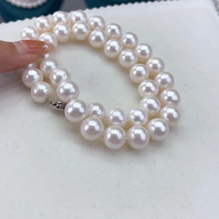 淡水珍珠颈饰银S925镶嵌11+极光冷白高品