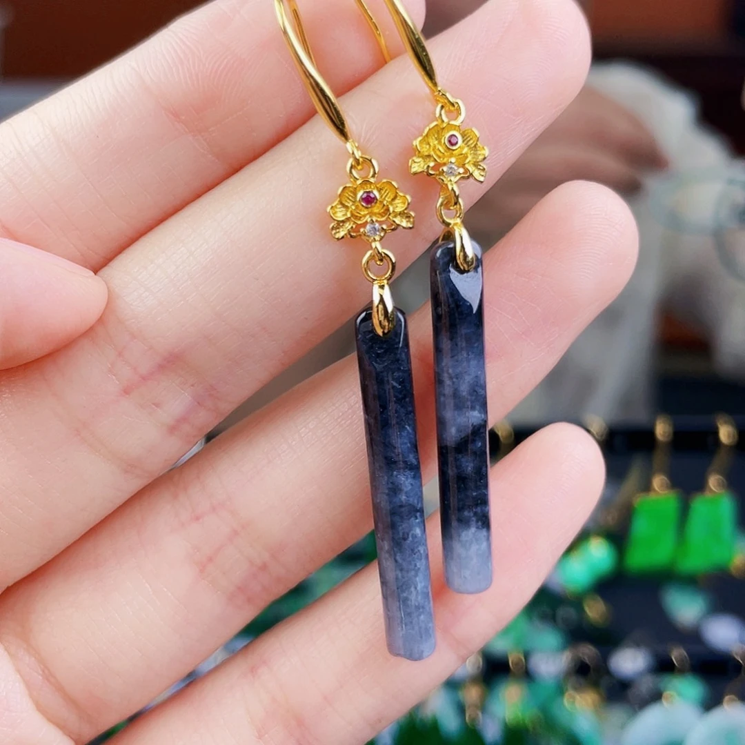 翡翠未镶嵌耳饰饰品