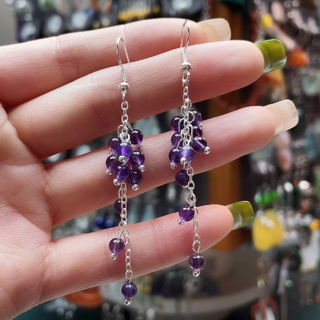 耳饰合金紫晶饰品