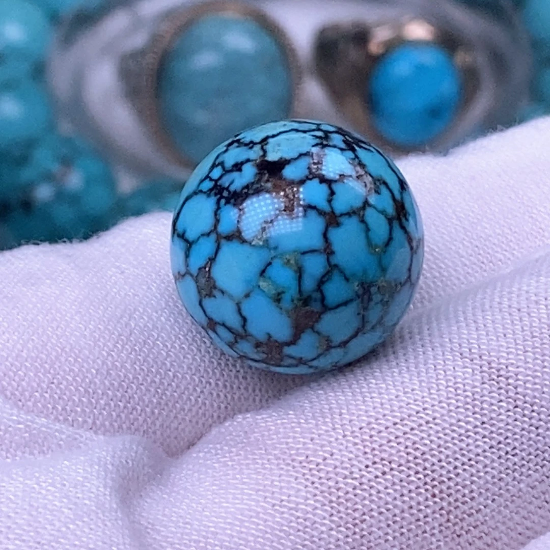 未镶嵌绿松石珠宝奇石17mm