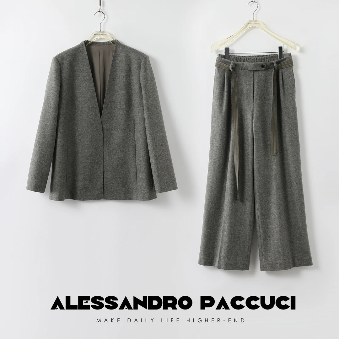 AP洛哥24412 X【晨蔓】定纺混色美利奴羊毛西装外套/西裤