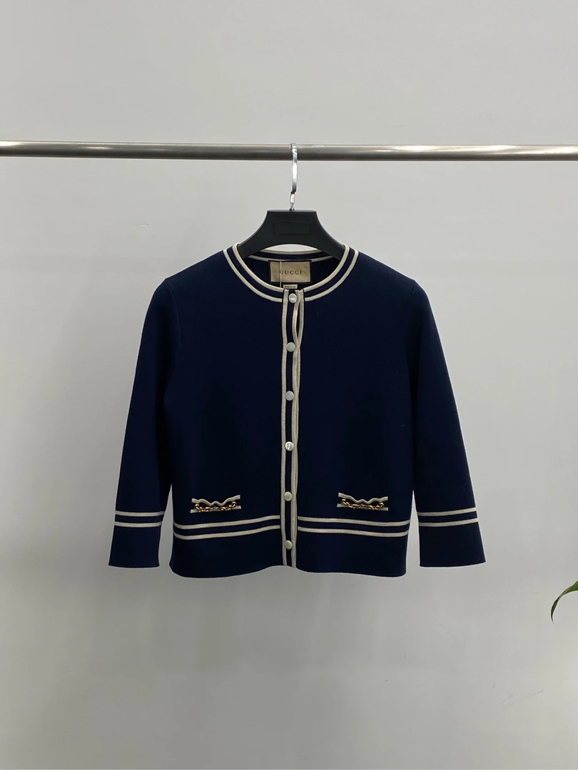 全新未使用 GUCCI/古驰 藏青色针织外套 m码