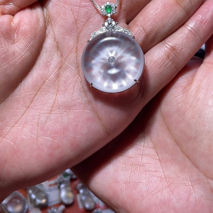 石英岩玉银S925镶嵌颈饰