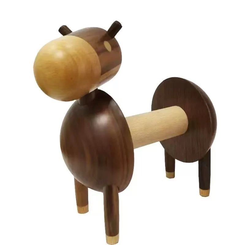 【百轩居】北美黑胡桃木小驴卷纸筒纸巾盒