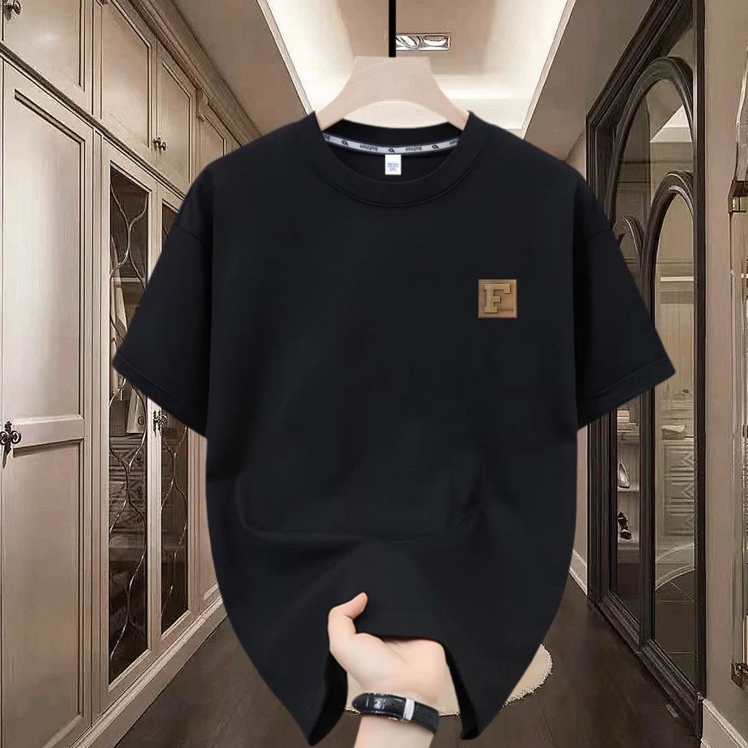 雅鹿男装爆款夏季男士潮流短袖字母印花圆领运动t恤宽松韩版半袖