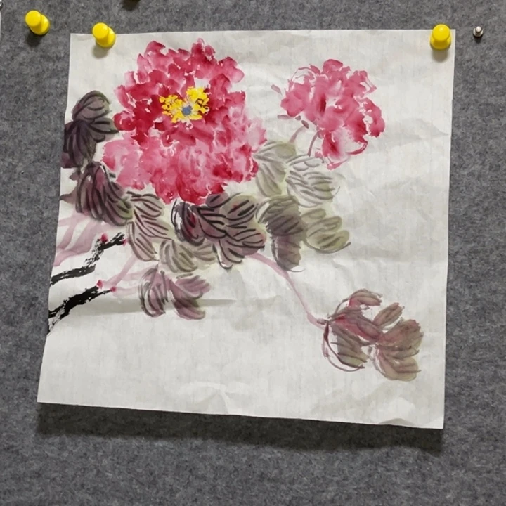 带灯款大鱼书画艺术作品