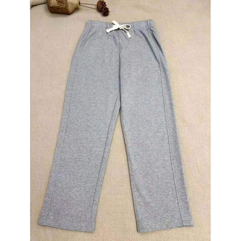 重磅高克重真汉麻秋冬加厚直筒卫裤男女士情侣休闲裤子宽松长裤