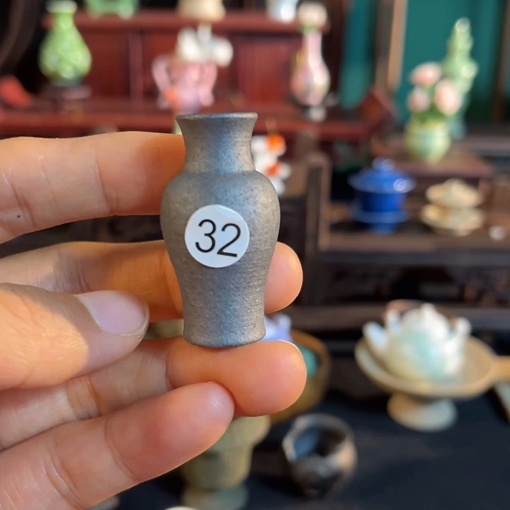 摆件微陶老王迷你花瓶