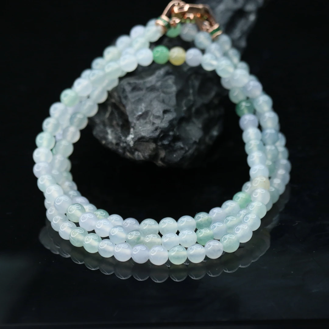 FC46天然缅甸翡翠A货珠链/800082/保利厦门拍卖