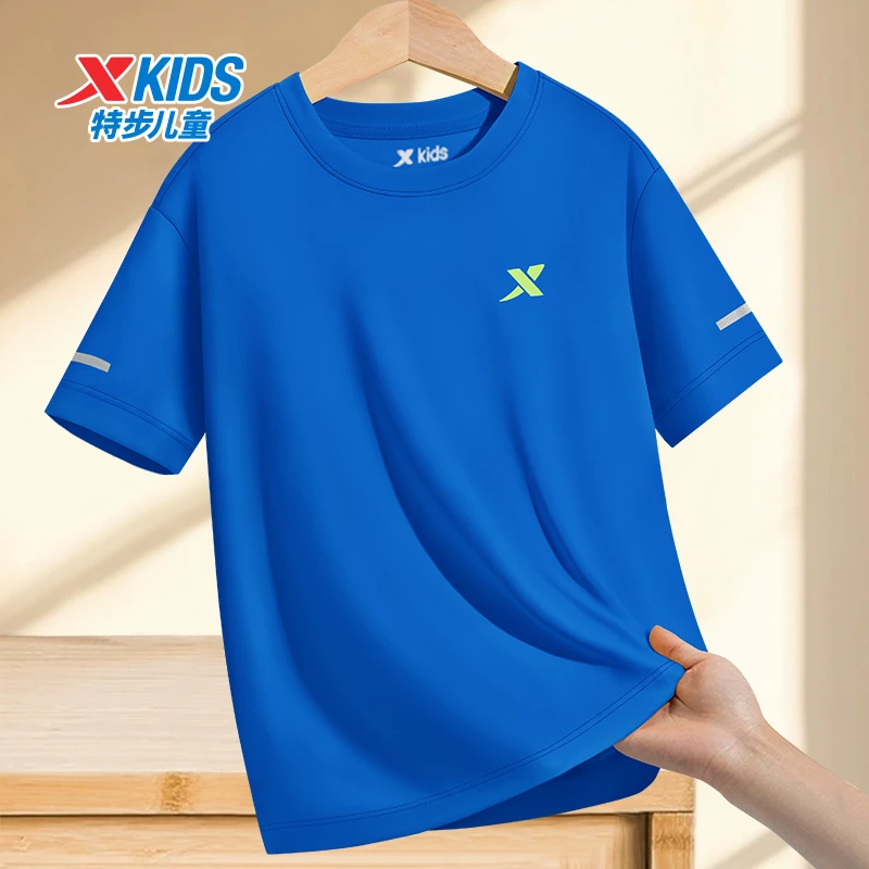 XTEP/特步童装女童户外运动速干短袖2025新款儿童透气凉感T恤夏天