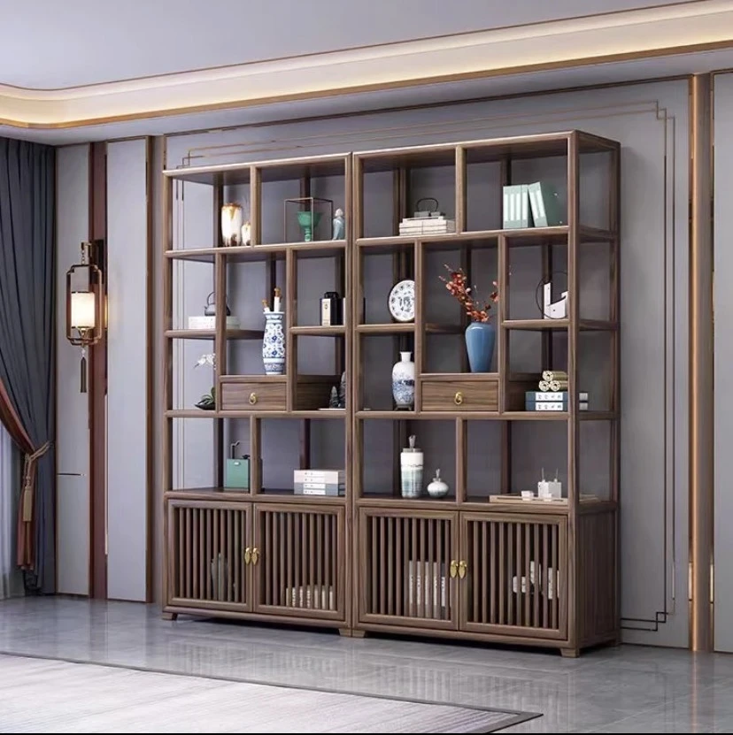 中抽博古架新中式材质艺术结构收纳简约工艺现代品质轻奢储藏书架