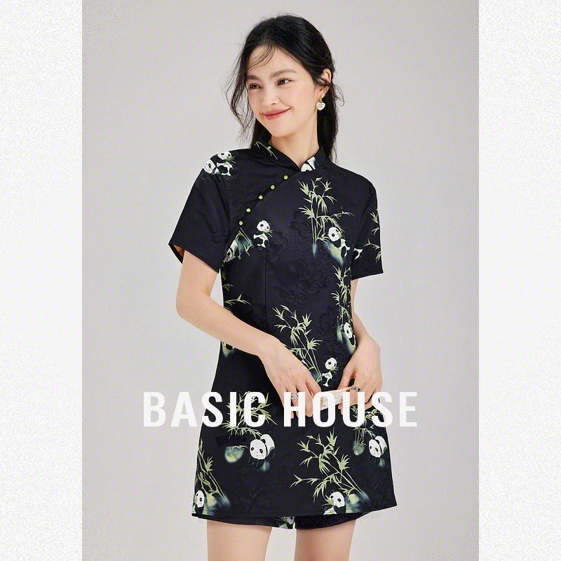 Basic House/百家好夏季新款斜襟新中式两件套套装B1195B5R652