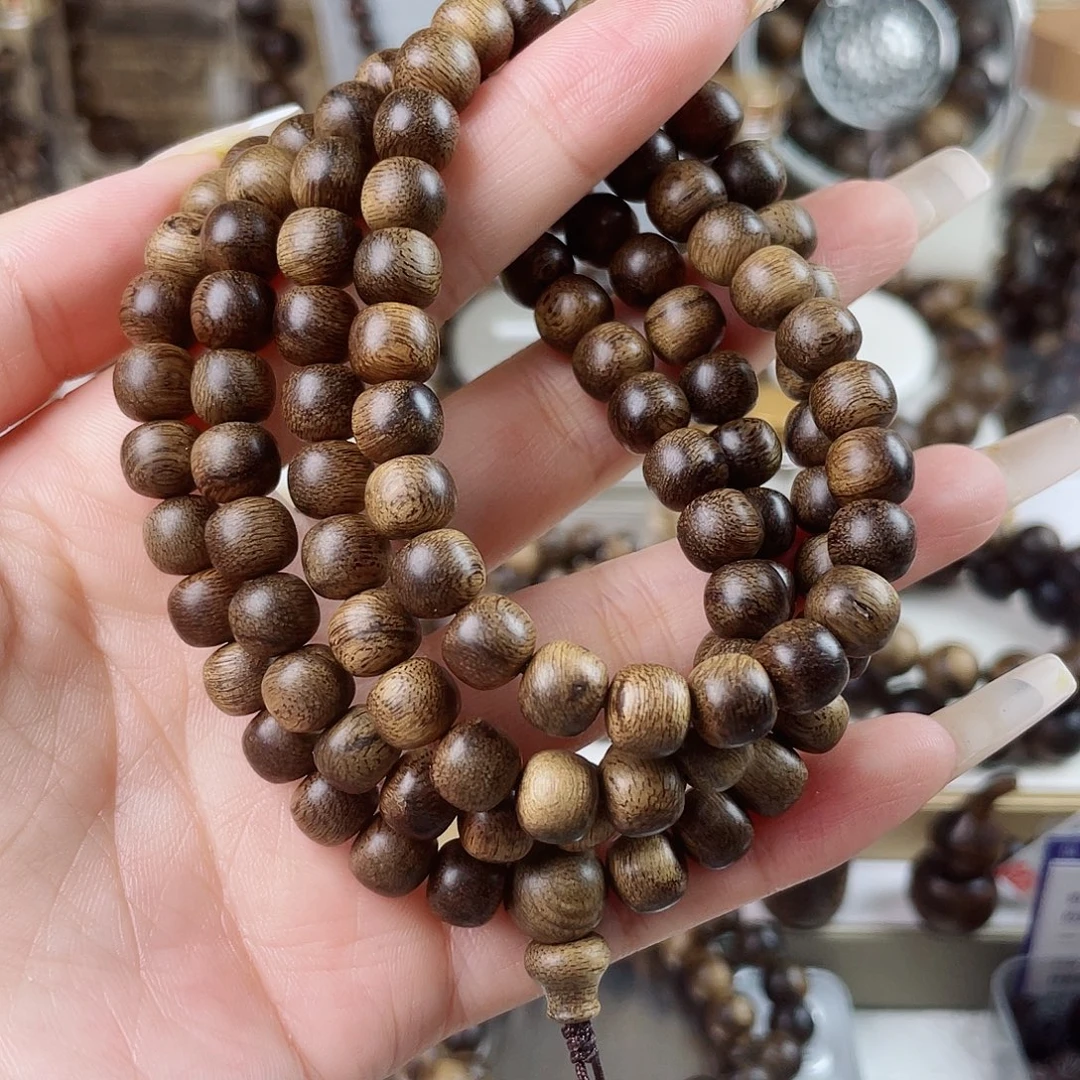 手串沉香越南芽庄老白棋窖藏古董玉化瘤疤0.8
